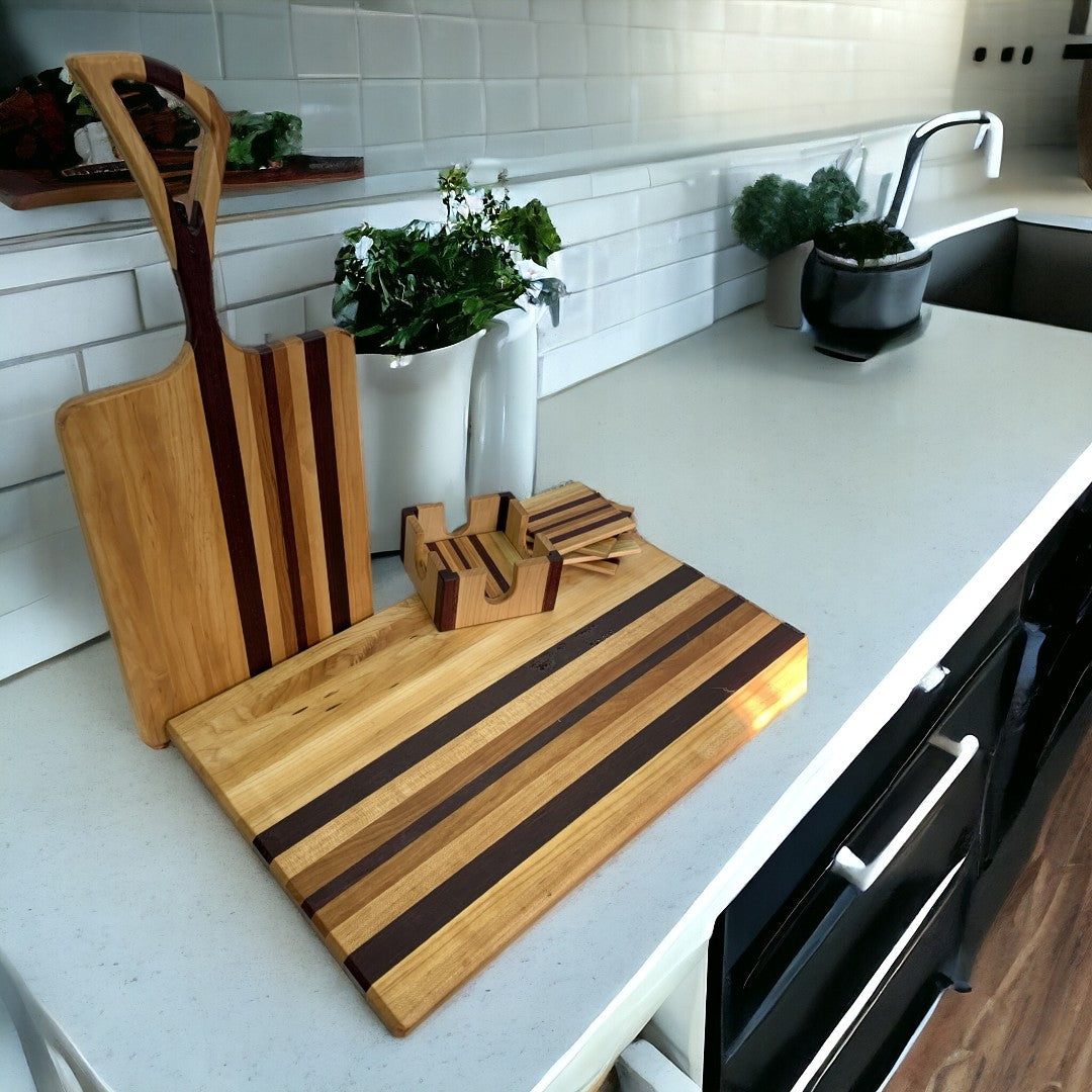 Cutting Board, Charcuterie Board and Coaster Set