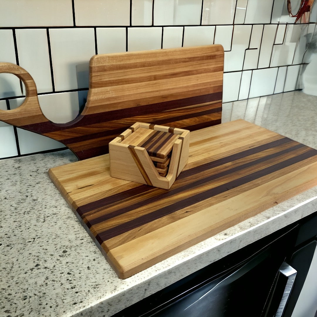 Cutting Board, Charcuterie Board and Coaster Set